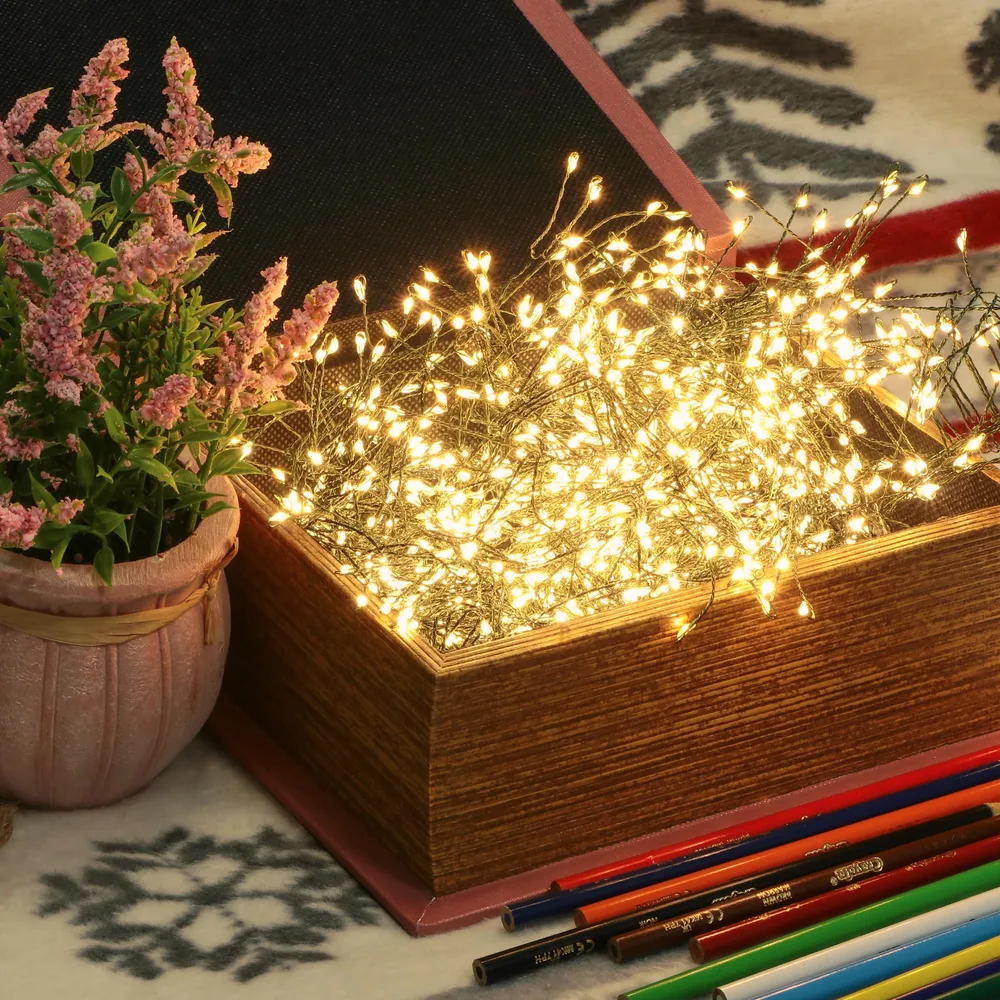 Best Technology — Электрогирлянда новогодняя Best Technology 1800 LED 594 см со стартовым шнуром тёплый белый свет