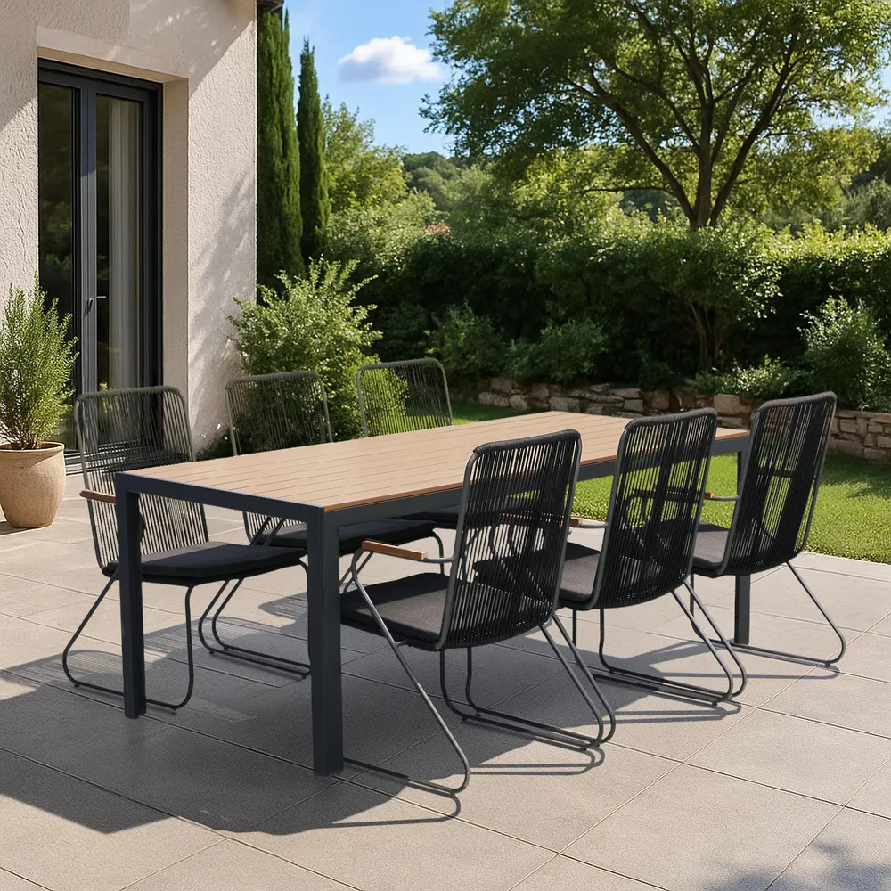 Комплект мебели Greenpatio антрацитовый 7 предметов, фотография 2
