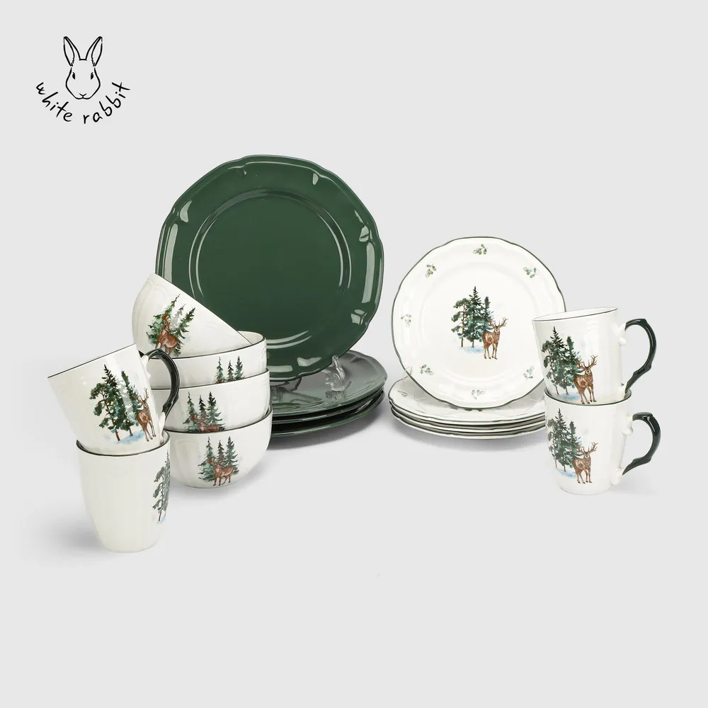Набор столовой посуды White Rabbit ny Forest 16 предметов, фотография 2