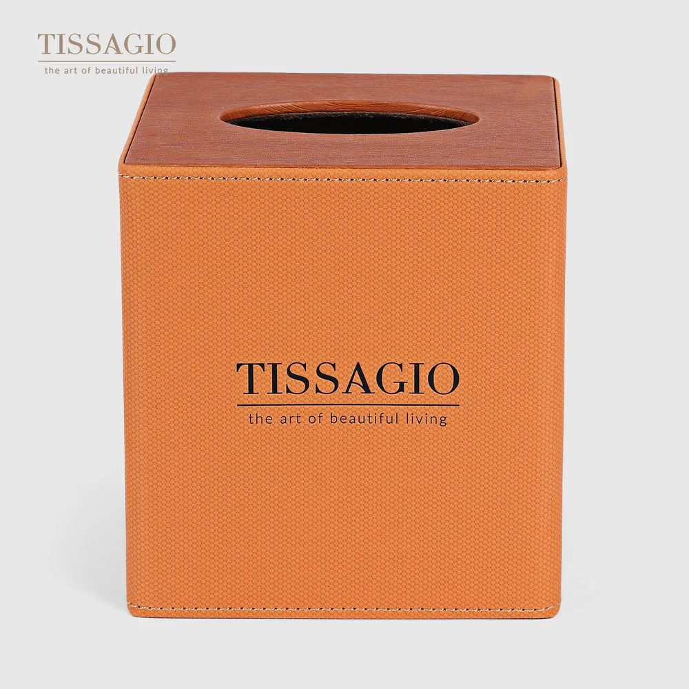 Салфетница Tissagio оранжевая 13x13х14,5 см, фотография 2