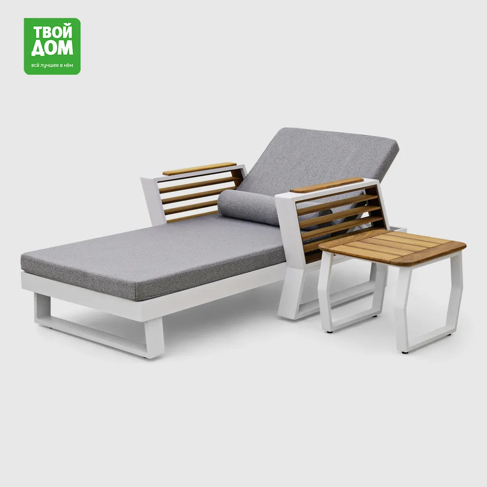 Alora Garden — Комплект Alora Garden Chinar шезлонг и столик белый